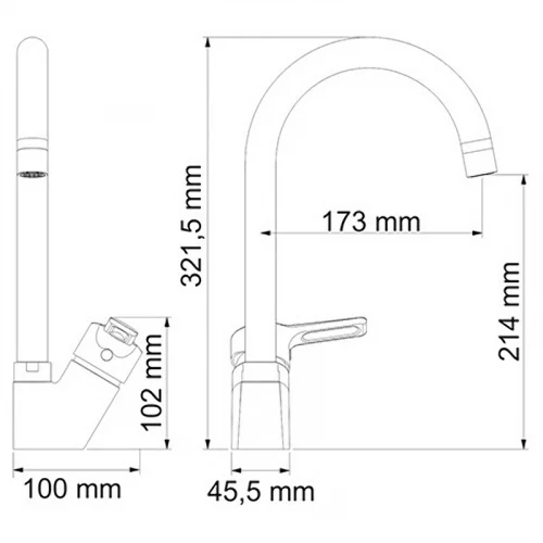 Смеситель для кухни WasserKRAFT Ruhr 24407 Хром латунь