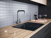 Смеситель для кухни Paulmark Logas Lo213021-418 Черный металлик