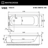 Акриловая ванна Whitecross Vibe 180x75 0105.180075.100 без гидромассажа, с ножками NWT-50