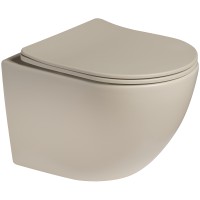 Унитаз SantiLine SL-5101 подвесной Бежевый матовый с сиденьем Микролифт фаянс подвесной