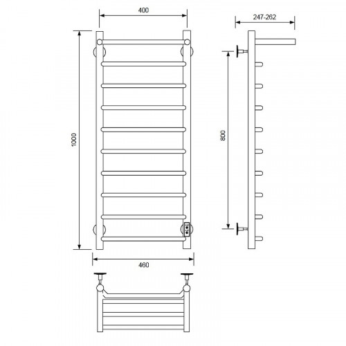 Электрический полотенцесушитель Comfysan Scola EC-10 100x40 016685 с полкой Хром