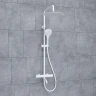 Душевая система WasserKRAFT A188.161.155.WM Thermo с термостатом Белый матовый латунь на стену
