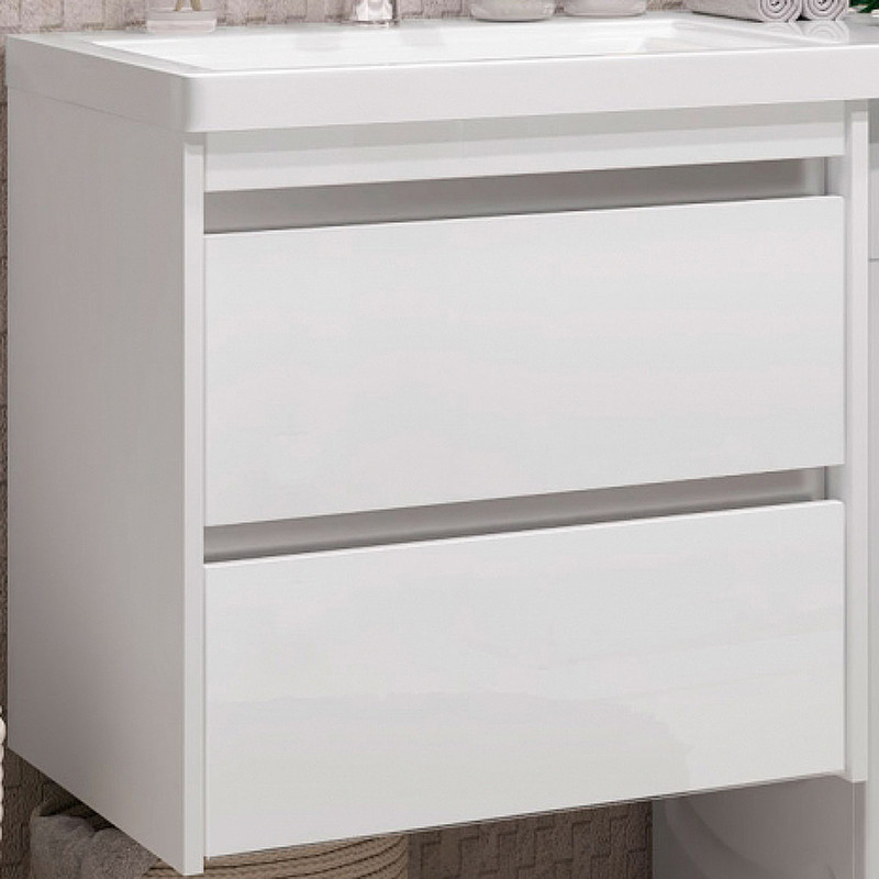 Тумба под раковину Opadiris Фреш 120 00-00002179 подвесная Белая глянцевая МДФ / ЛДСП, стекло