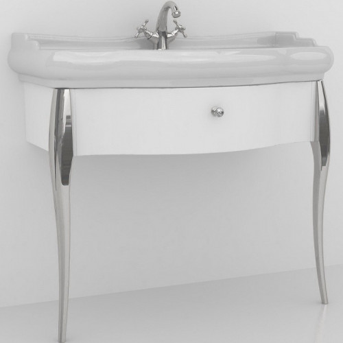 Тумба под раковину Kerasan Retro 100 7363K7 Белый глянец Хром МДФ / ЛДСП