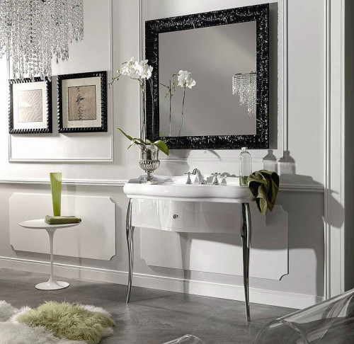 Тумба под раковину Kerasan Retro 100 7363K7 Белый глянец Хром МДФ / ЛДСП