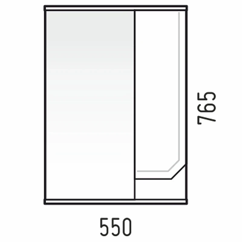 Зеркало со шкафом Corozo Сириус 55 SD-00001440 Белое МДФ / ЛДСП, стекло
