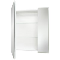 Зеркальный шкаф Reflection Cube 700х800 RF2212CB с подсветкой Белый матовый МДФ / ЛДСП, стекло