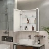 Зеркальный шкаф Reflection Cube 700х800 RF2212CB с подсветкой Белый матовый МДФ / ЛДСП, стекло