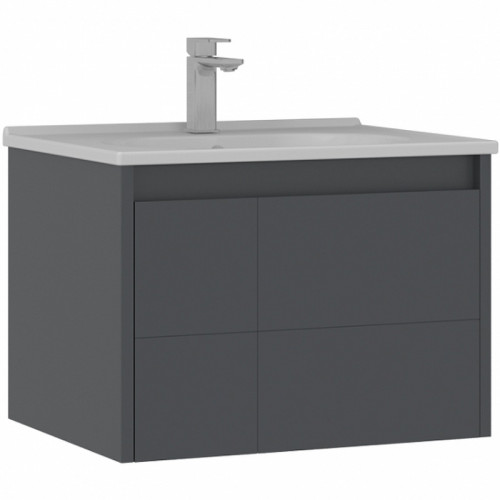 Тумба с раковиной Orka Likya 65 5002493 подвесная Антрацит матовый МДФ / ЛДСП