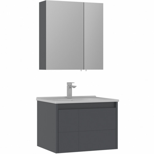 Тумба с раковиной Orka Likya 65 5002493 подвесная Антрацит матовый МДФ / ЛДСП