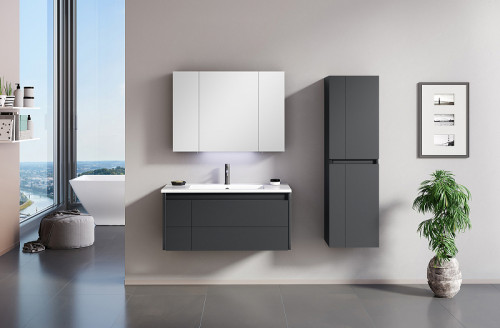 Тумба с раковиной Orka Likya 65 5002493 подвесная Антрацит матовый МДФ / ЛДСП