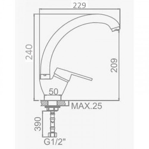 Смеситель для кухни D-Lin D150405-1 цвет  Хром