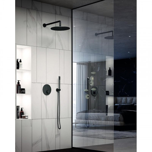 Смеситель для душа Paffoni Compact Box CPT018NO с термостатом цвет Черный матовый