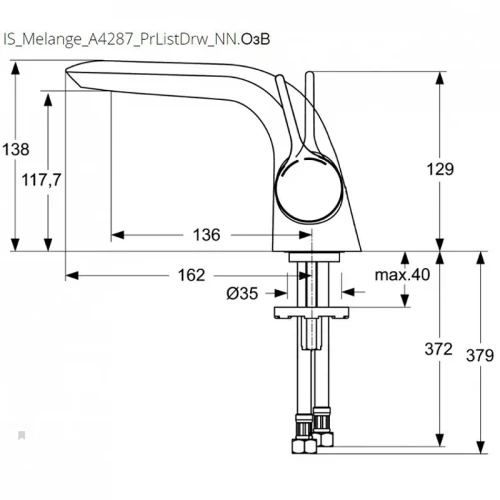 Смеситель для раковины Ideal Standard Melange A4287AA цвет Хром