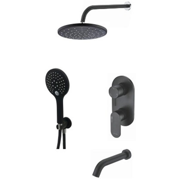 Душевая система WasserKRAFT Elbe A177471 Черная матовая латунь встраиваемый