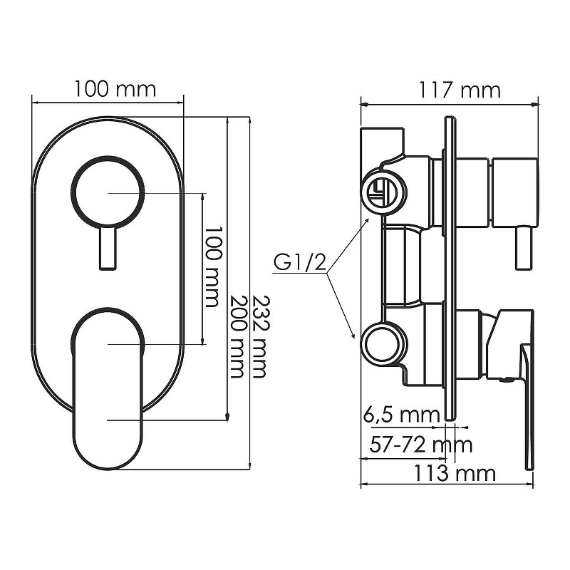 Душевая система WasserKRAFT Elbe A177471 Черная матовая латунь встраиваемый