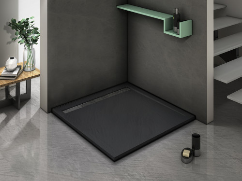 Душевой поддон из искусственного камня WeltWasser WW TRS 100 STONE-BL 100x100 10000004379 Черный