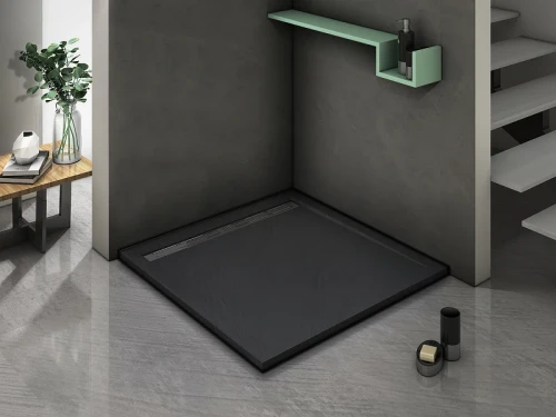 Душевой поддон из искусственного камня WeltWasser WW TRS 100 STONE-BL 100x100 10000004379 Черный