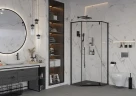 Душевой уголок Ambassador Ritz 90х90 112011202 профиль Черный стекло прозрачное