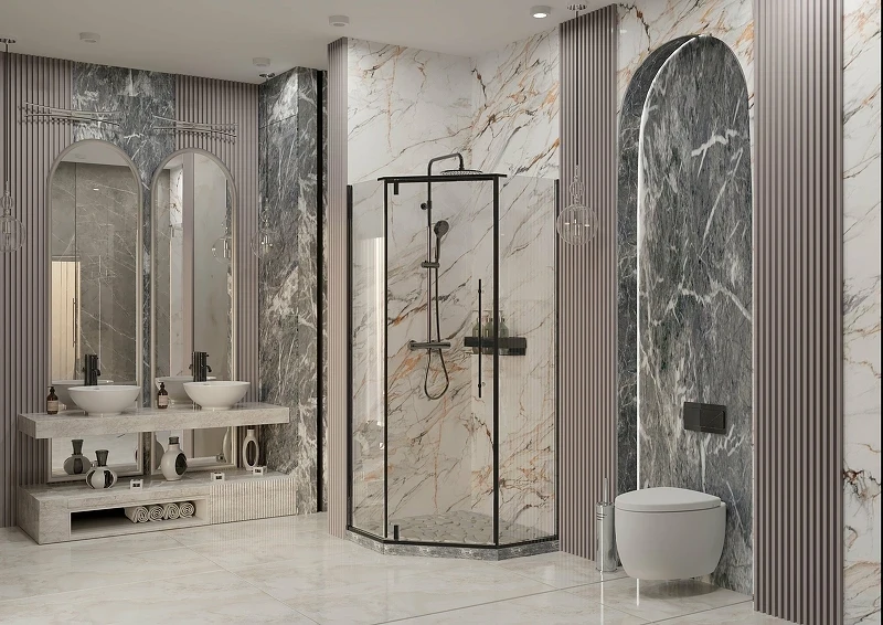 Душевой уголок Ambassador Ritz 90х90 112011202 профиль Черный стекло прозрачное