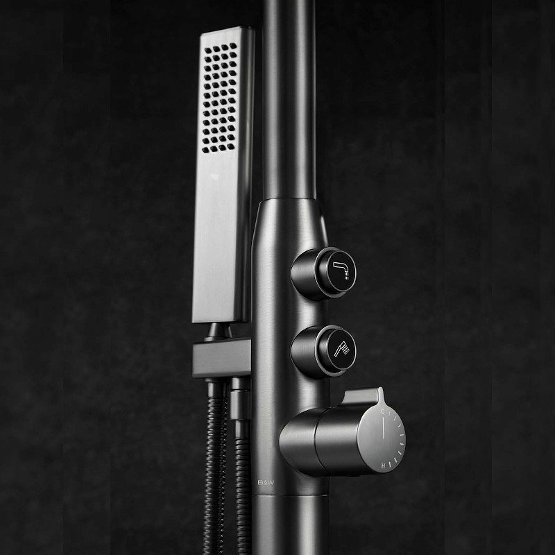 Смеситель для ванны Black&White Universe U7752GM 7752GM Gun Metal латунь на пол