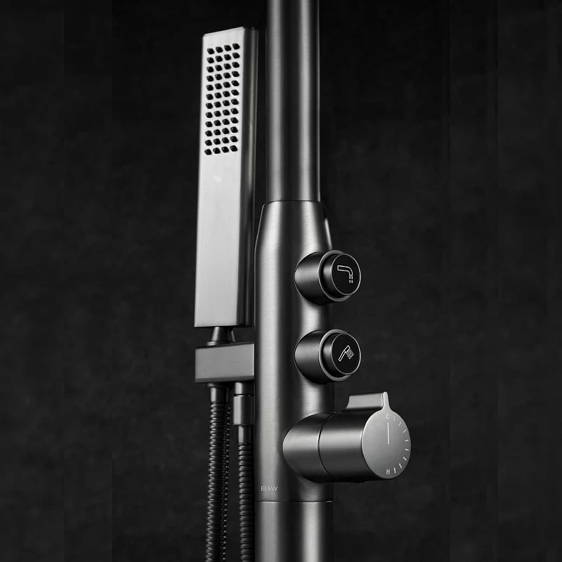 Смеситель для ванны Black&White Universe U7752GM 7752GM Gun Metal латунь на пол