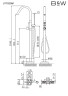 Смеситель для ванны Black&White Universe U7752GM 7752GM Gun Metal латунь на пол