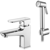 Смеситель для раковины Ledeme H54 1254L с гигиеническим душем Хром латунь однорычажный