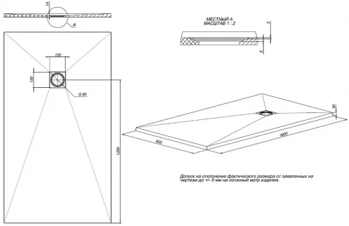Душевой поддон из искусственного камня Allen Brau Priority 160x90 8.31011-AM Антрацит
