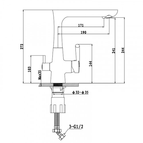 Смеситель для кухни GranFest 3223 цвет Кашемир