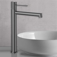 Смеситель для раковины Vincea Desire VBF-1D2GM Вороненая сталь латунь на столешницу