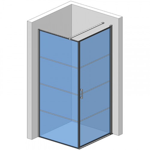 Душевой уголок AQUAme 80x80 R AQM5215-RH-8 профиль Черный матовый стекло прозрачное