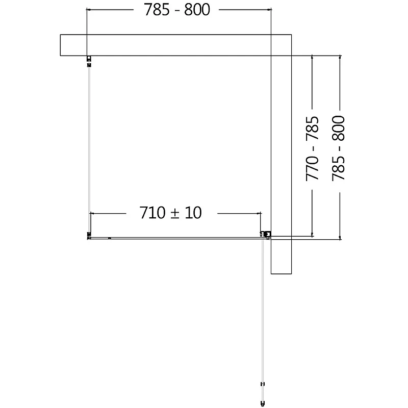 Душевой уголок AQUAme 80x80 R AQM5215-RH-8 профиль Черный матовый стекло прозрачное