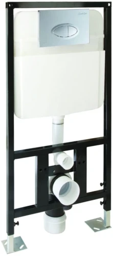 Комплект унитаза с инсталляцией SantiLine SL-5005+SL-01 с сиденьем Микролифт и клавишей смыва Хром фаянс подвесной