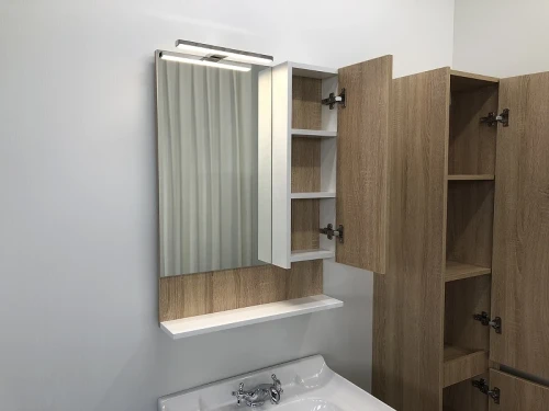 Зеркало со шкафом Comforty Рига 60 00004142211 Дуб сонома МДФ / ЛДСП, стекло