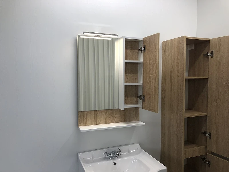 Зеркало со шкафом Comforty Рига 60 00004142211 Дуб сонома МДФ / ЛДСП, стекло