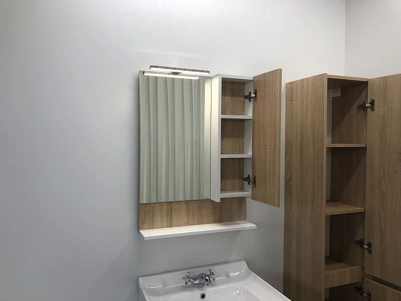 Зеркало со шкафом Comforty Рига 60 00004142211 Дуб сонома МДФ / ЛДСП, стекло