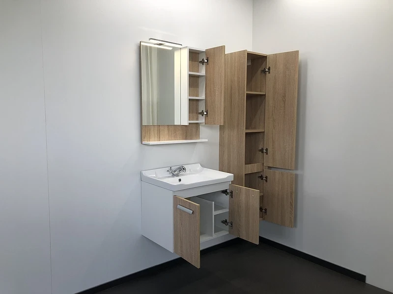 Зеркало со шкафом Comforty Рига 60 00004142211 Дуб сонома МДФ / ЛДСП, стекло