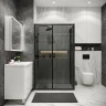 Душевой уголок Grossman Cosmo 110х90 120.K33.02.1190.21.10 профиль Черный матовый стекло тонированное