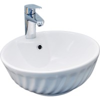 Раковина-чаша CeramaLux 41 9074 Белая фаянс накладная