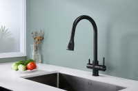 Смеситель для кухни Paulmark Lange La214212-418 Черный металлик латунь