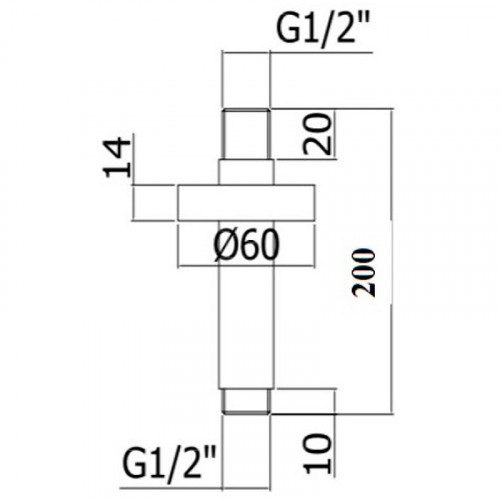 Кронштейн для верхнего душа Paffoni ZSOF065NO Черный матовый латунь на потолок