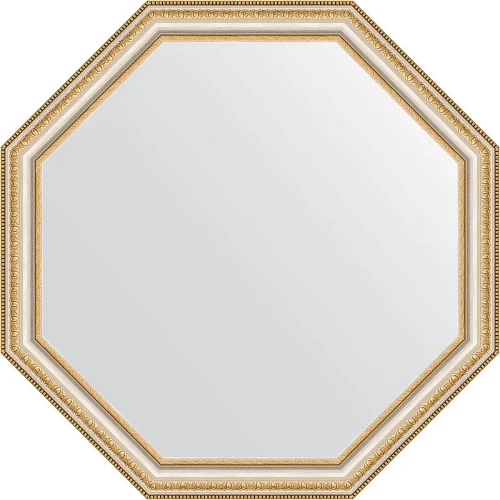 Зеркало Evoform Octagon 72х72 BY 3711 в багетной раме - Золотые бусы на серебре 60 мм стекло