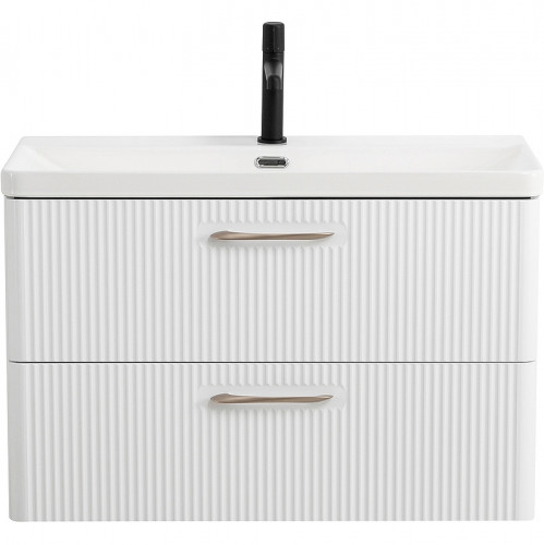 Тумба под раковину BelBagno Due 80 DUE-800-2C-SO-BL-P подвесная Bianco Lucido МДФ / ЛДСП