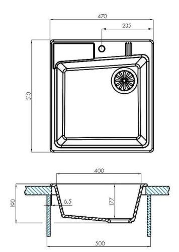 Кухонная мойка Aquaton Парма 47 1A713032PM280 Кофе