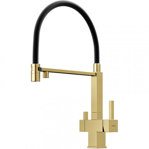 Смеситель для кухни Sancos Moro SC4006BG Золото брашированное Черный латунь