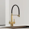 Смеситель для кухни Sancos Moro SC4006BG Золото брашированное Черный латунь