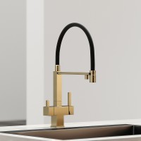 Смеситель для кухни Sancos Moro SC4006BG Золото брашированное Черный латунь