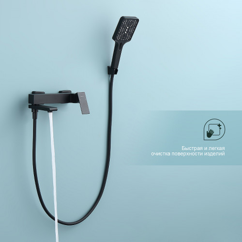 Смеситель для ванны Splenka S224.30.06 Черный матовый латунь на стену