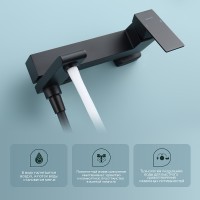 Смеситель для ванны Splenka S224.30.06 Черный матовый латунь на стену